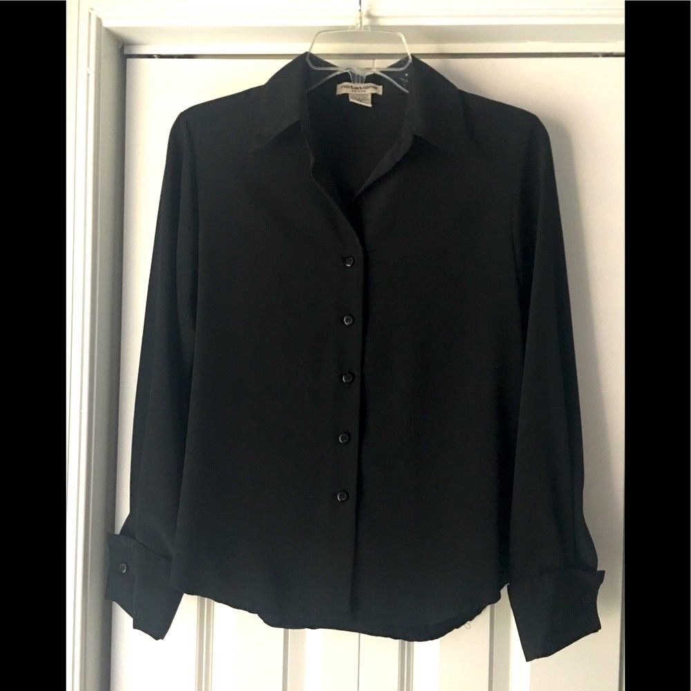 Notations Petite Black Button-Down Blouse | Size … - image 1